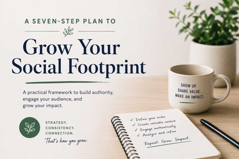 A seven-step plan to grow your social footprint with DesignWise Studios.